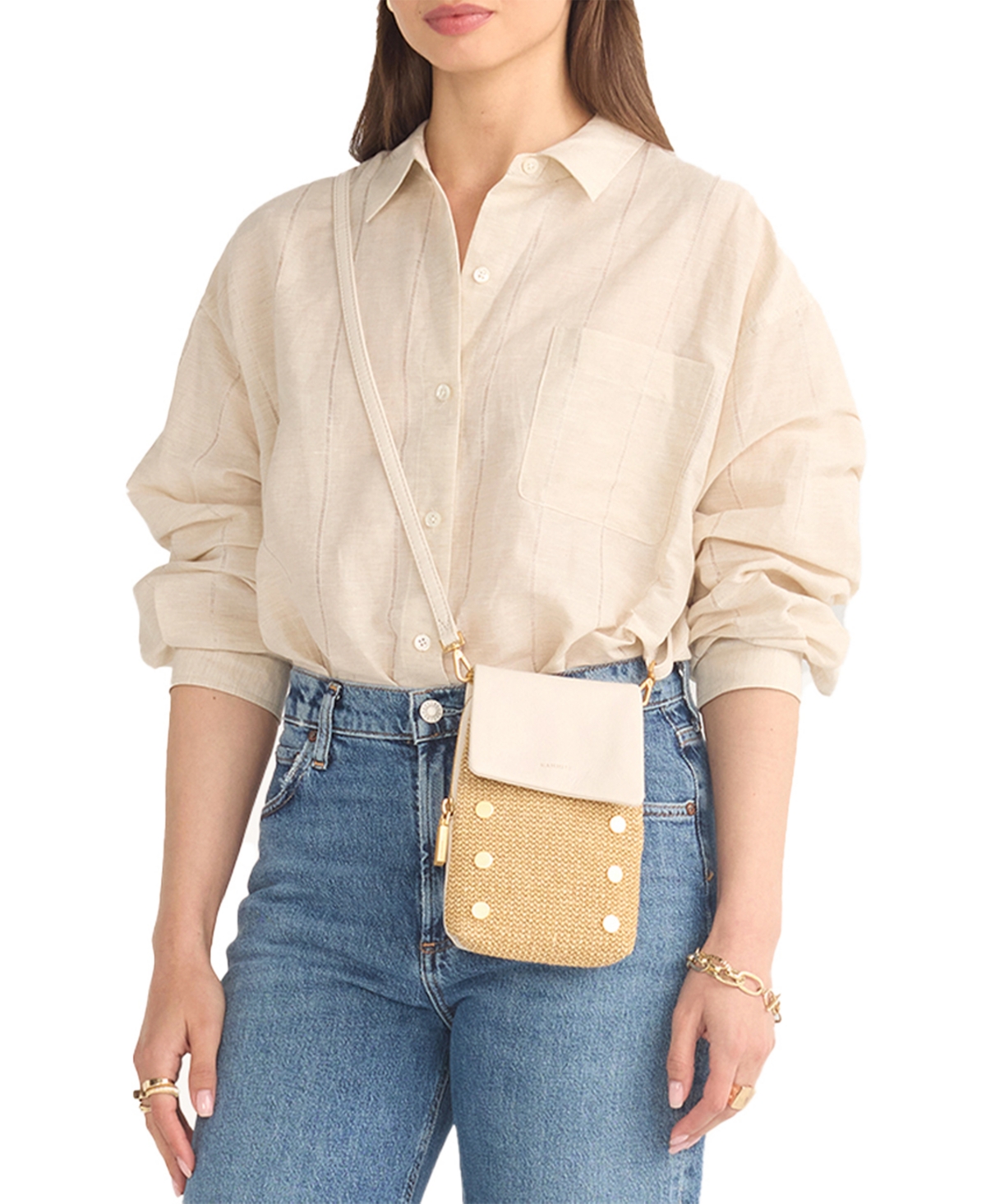 Hammitt Vip Mini Mobile Leather Crossbody In White
