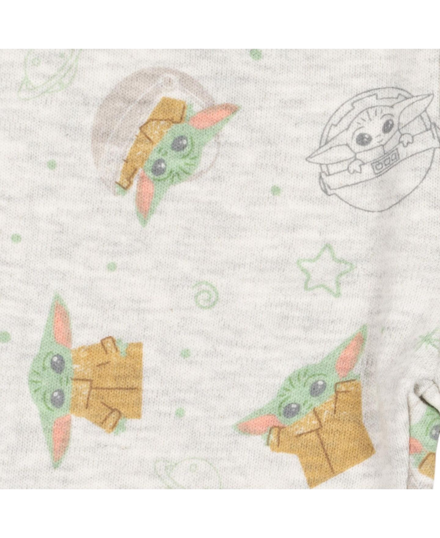 Комплекты The Mandalorian Star Wars Yoda Bodysuits Sleep N' Play Pants Hat and Bibs 8 Piece Outfit Set для мальчиков-малышей, цвет: Белый / Зелёный — фото 5