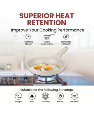 8-Piece Nesting Ceramic Coating Nonstick Cookware Set with Silicone Handle Covers