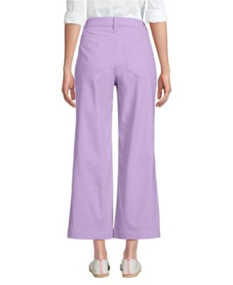 Women's High Rise Patch Pocket Wide Leg Chino Crop Pants