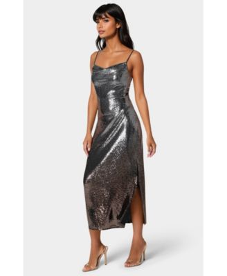 Women's Ombre Sequin Maxi Slip Dress