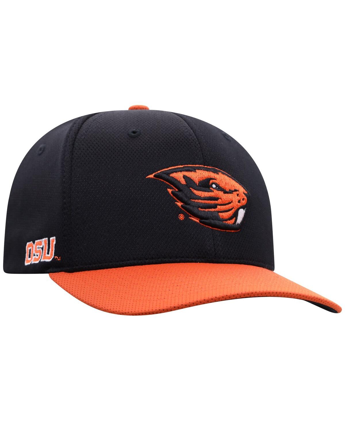 Top Of The World Men's Black Oregon State Beavers Reflex Fitted Hat In Black