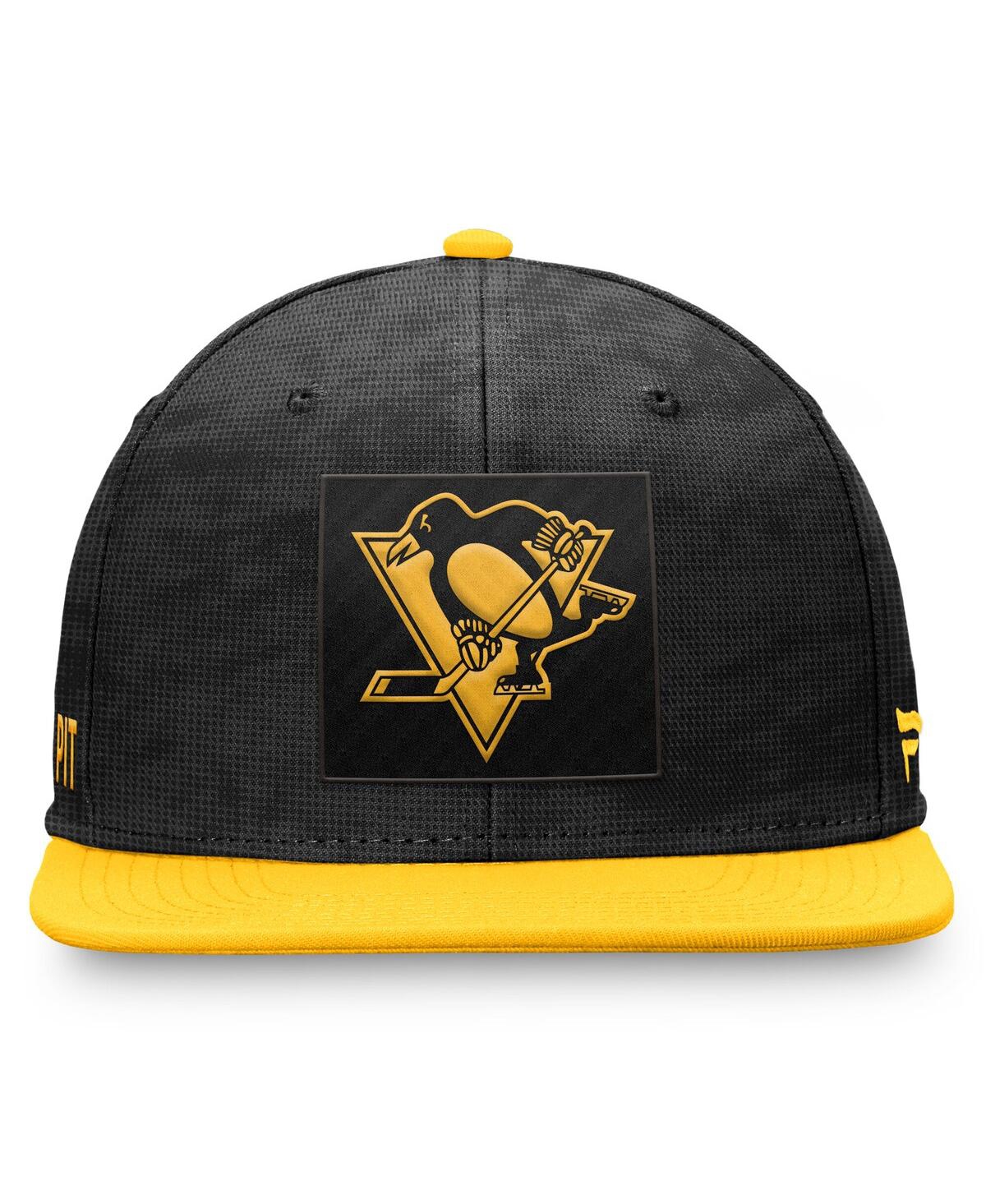 Fanatics Men's Black/gold Pittsburgh Penguins Authentic Pro Rink Snapback Hat