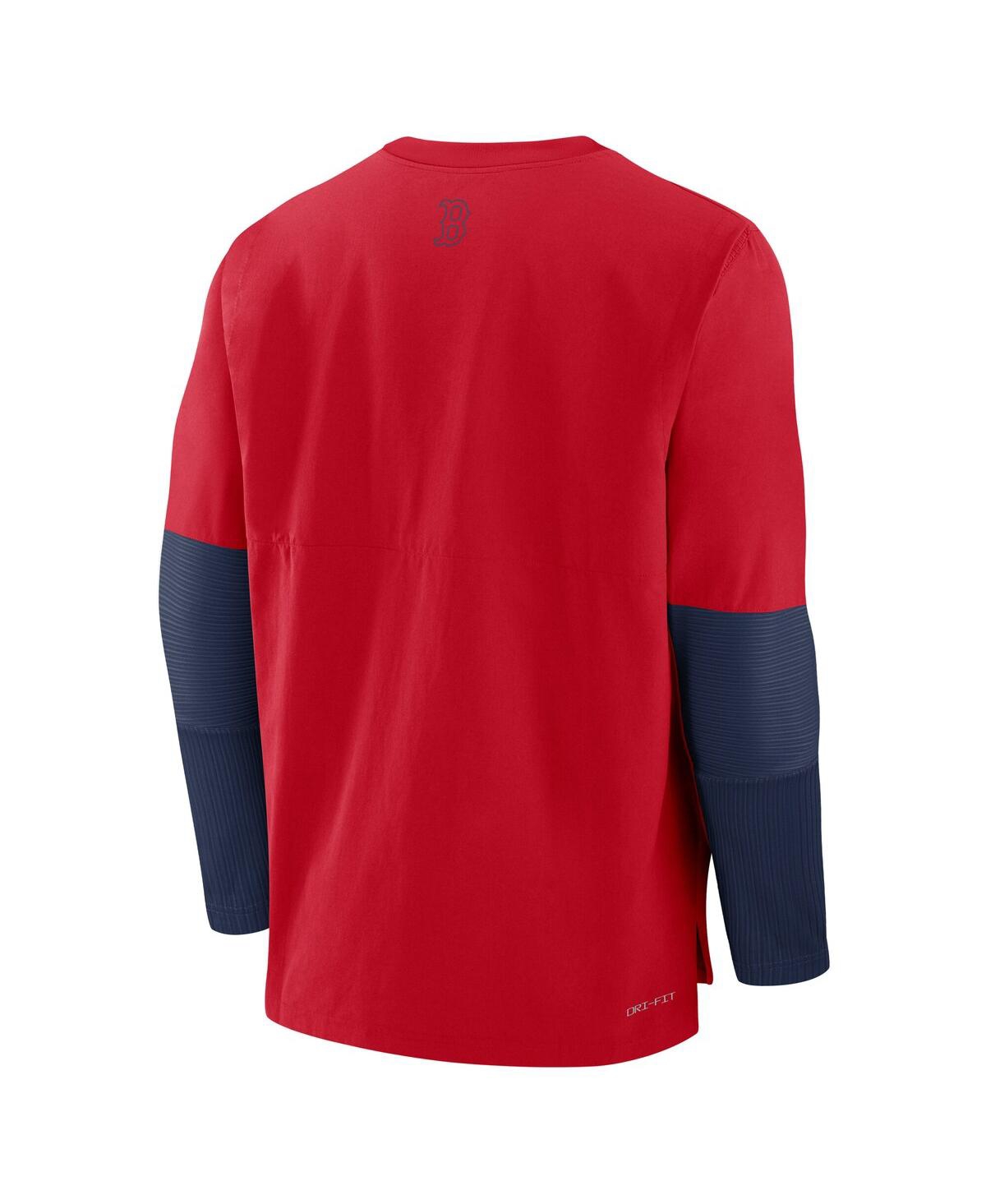 Nike Men's Red/navy Boston Red Sox Authentic Collection Lightweight Player Tri-blend Performance Pullover In Red,navy