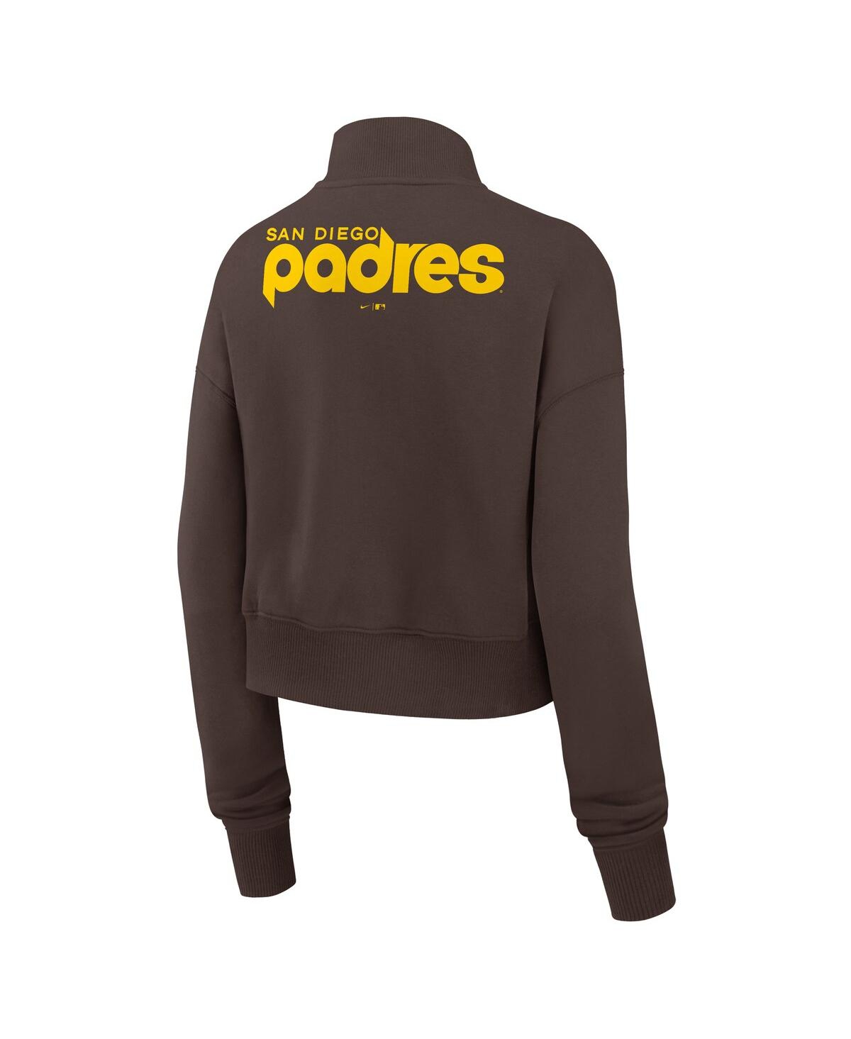Nike Women's Brown San Diego Padres Cooperstown Collection Phoenix Fleece Half-zip Sweatshirt In Brown