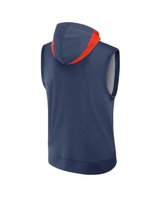 Men's Navy Houston Astros Authentic Collection Performance Sleeveless Pullover Hoodie