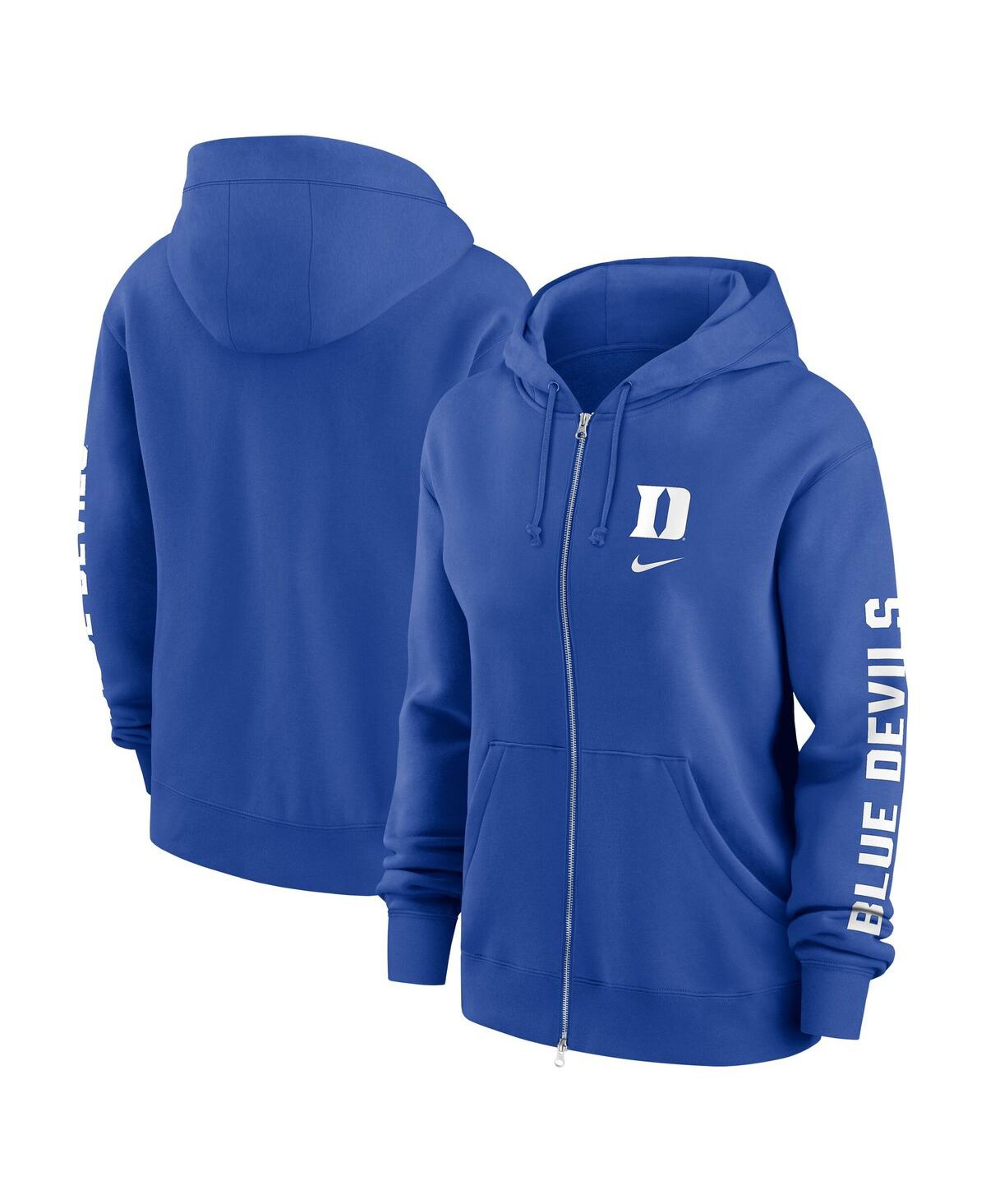 Nike Royal Duke Blue Devils Oversize Lockup Phoenix Full-zip Hoodie Jacket In Royal