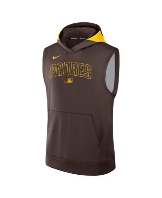 Men's Brown San Diego Padres Authentic Collection Performance Sleeveless Pullover Hoodie