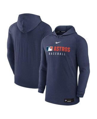 Nike - Men's Heather Navy Houston Astros Authentic Collection Tri-Blend Performance Pullover Hoodie