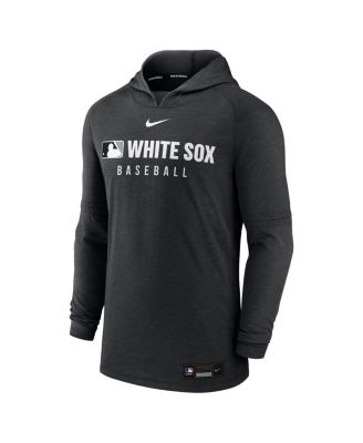 Men's Heather Black Chicago White Sox Authentic Collection Tri-Blend Performance Pullover Hoodie