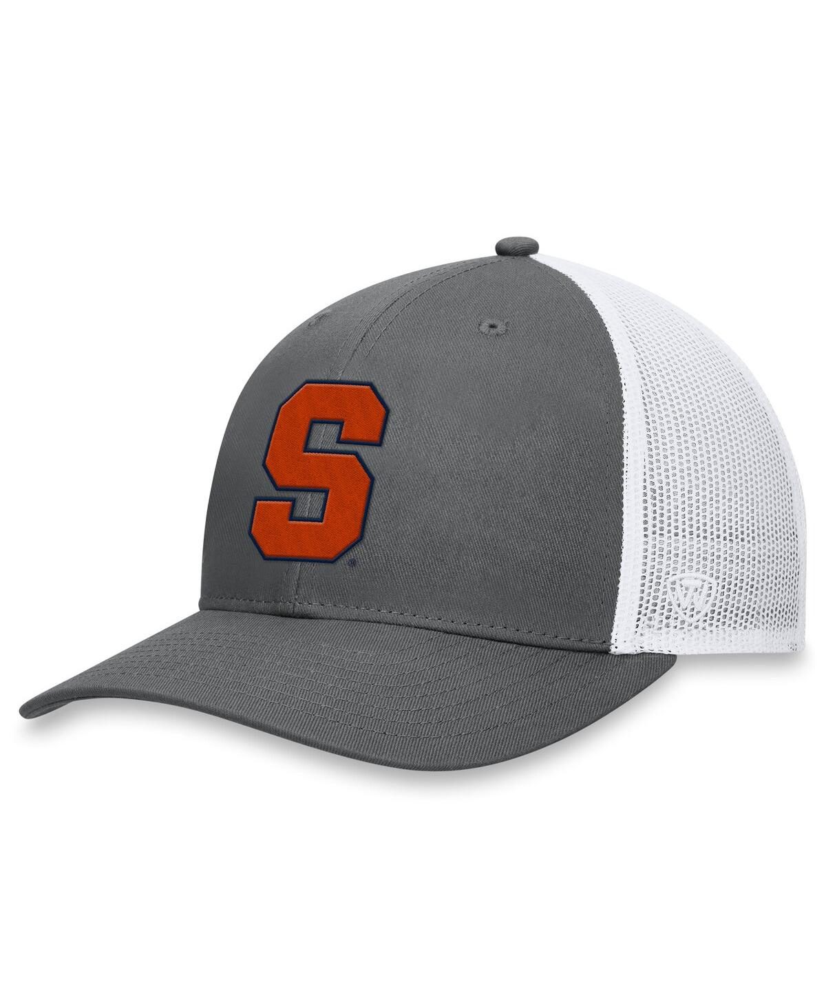 Top Of The World Men's Gray/white Syracuse Orange Victory Baseline Trucker Adjustable Hat In Gray,white