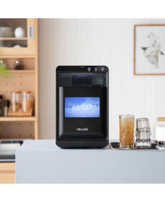 Nugget Ice Maker Countertop, 44 lbs in 24 hours Ice Machine Nugget, Self Cleaning Ice Maker in Black Stainless Steel, Perfect for Home Bar, Kitchen Countertop, RV, Home Office