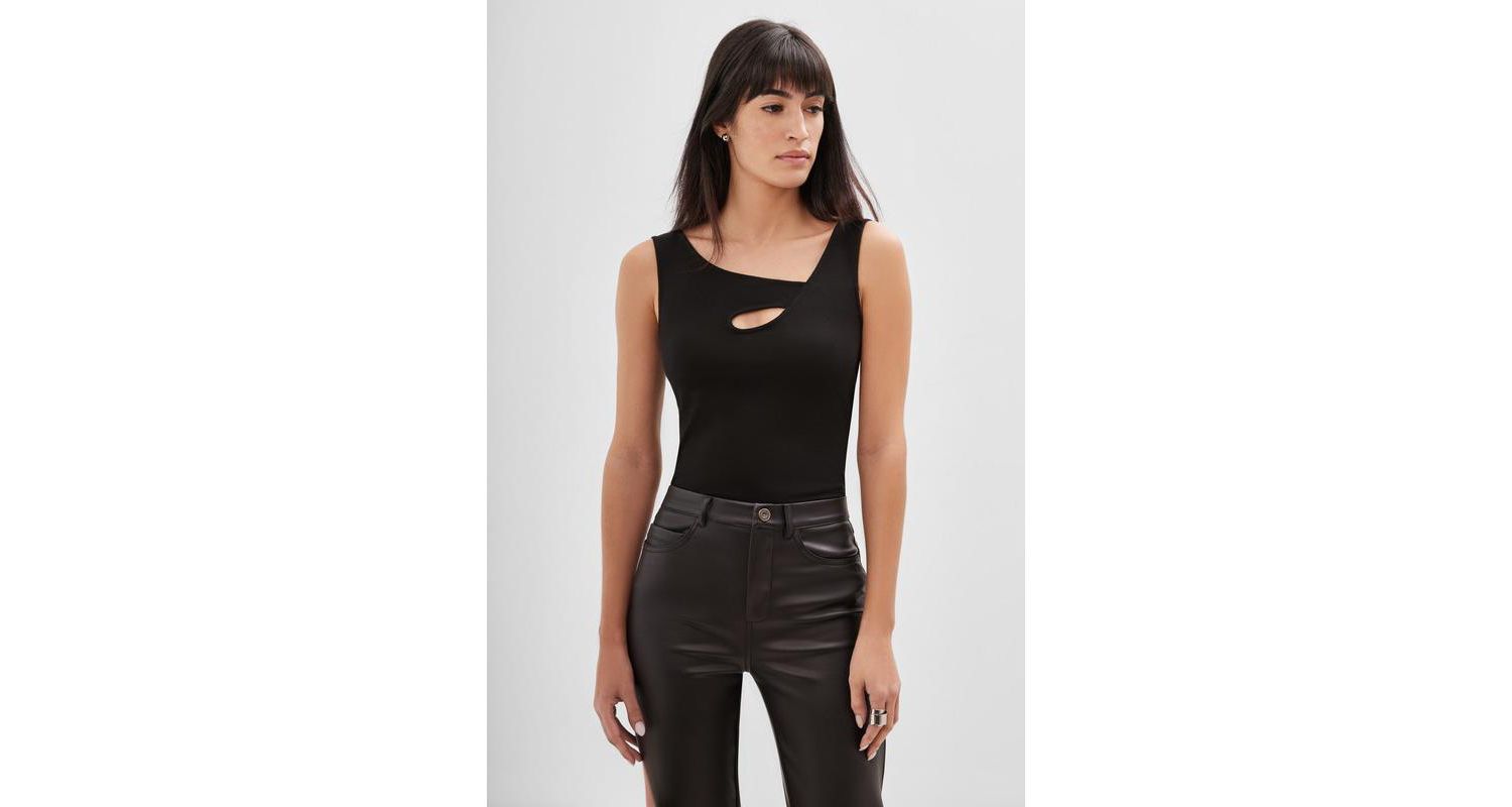 Women's Lotte One-Shoulder Cutout Sleeveless Jersey Tank Top