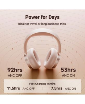 Active Noise Cancelling Headphones, 92H Playtime Fast Charging