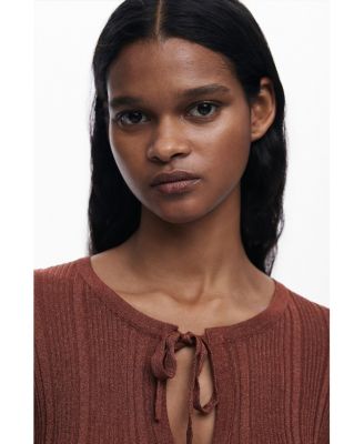 Women's Shiny bow cardigan