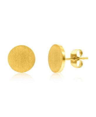 Stainless Steel, Brushed Round Studs