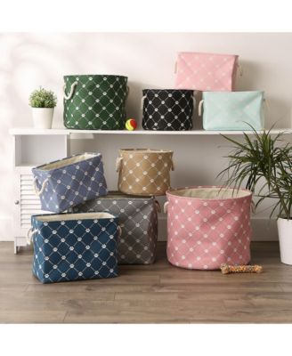 Collapsible Pet Storage Bin Trellis Paw Print