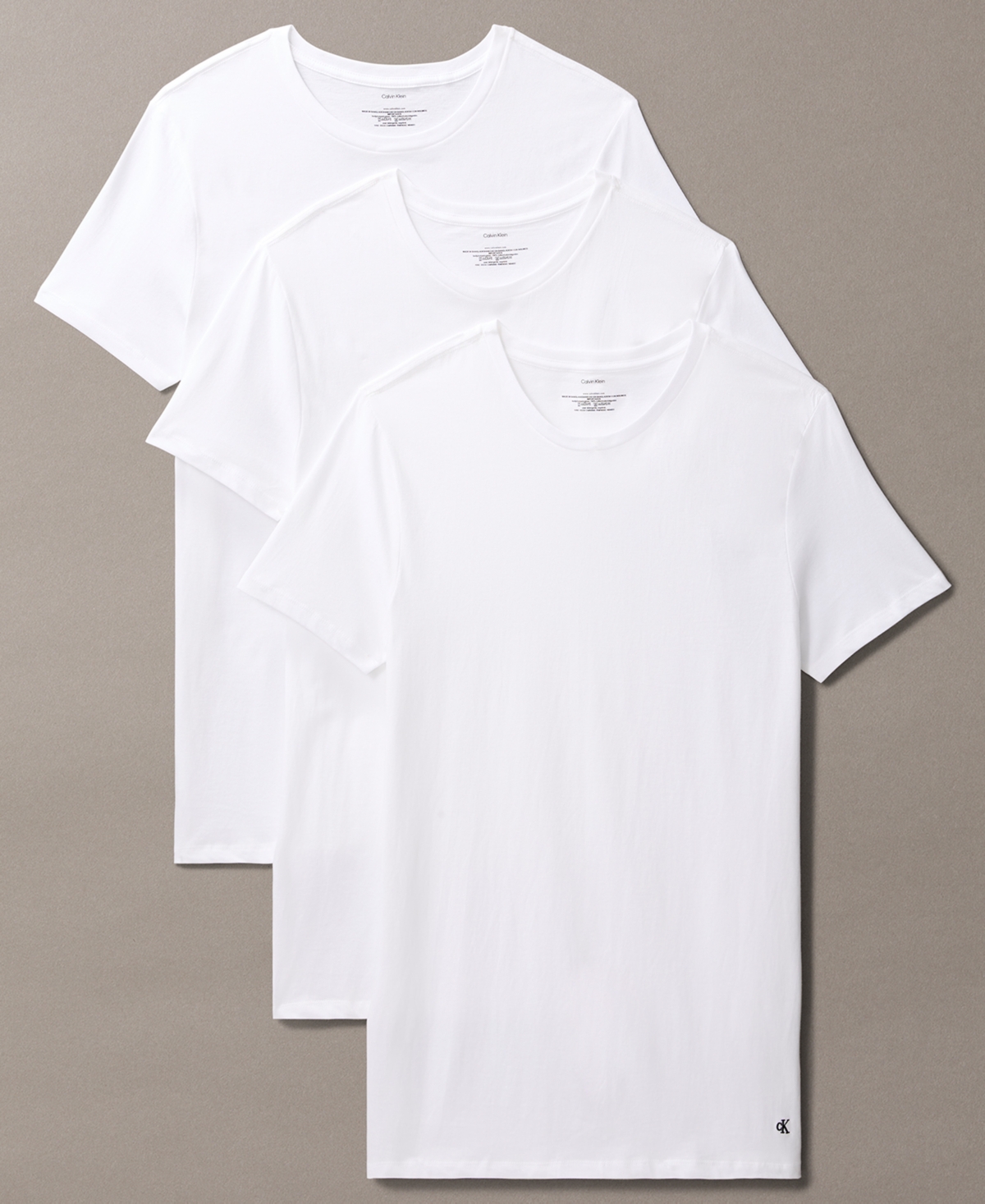 Calvin Klein Men's Cotton Classics 3-Pack Crewneck T-Shirt - White - XL