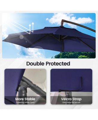10 Ft Outdoor Cantilever UV Protective Patio Offset Umbrella for Balcony