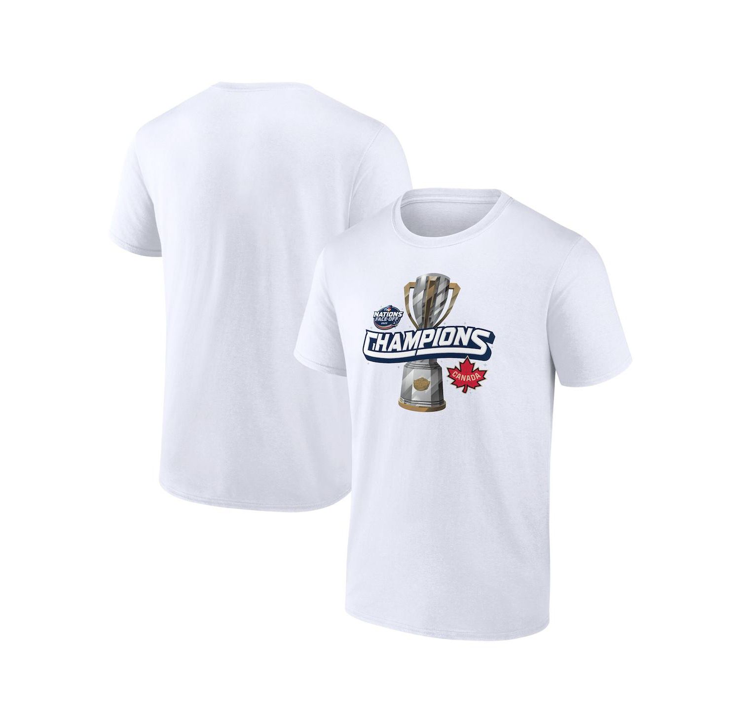 Men's White Canada 2025 4 Nations Face-Off Champions T-Shirt