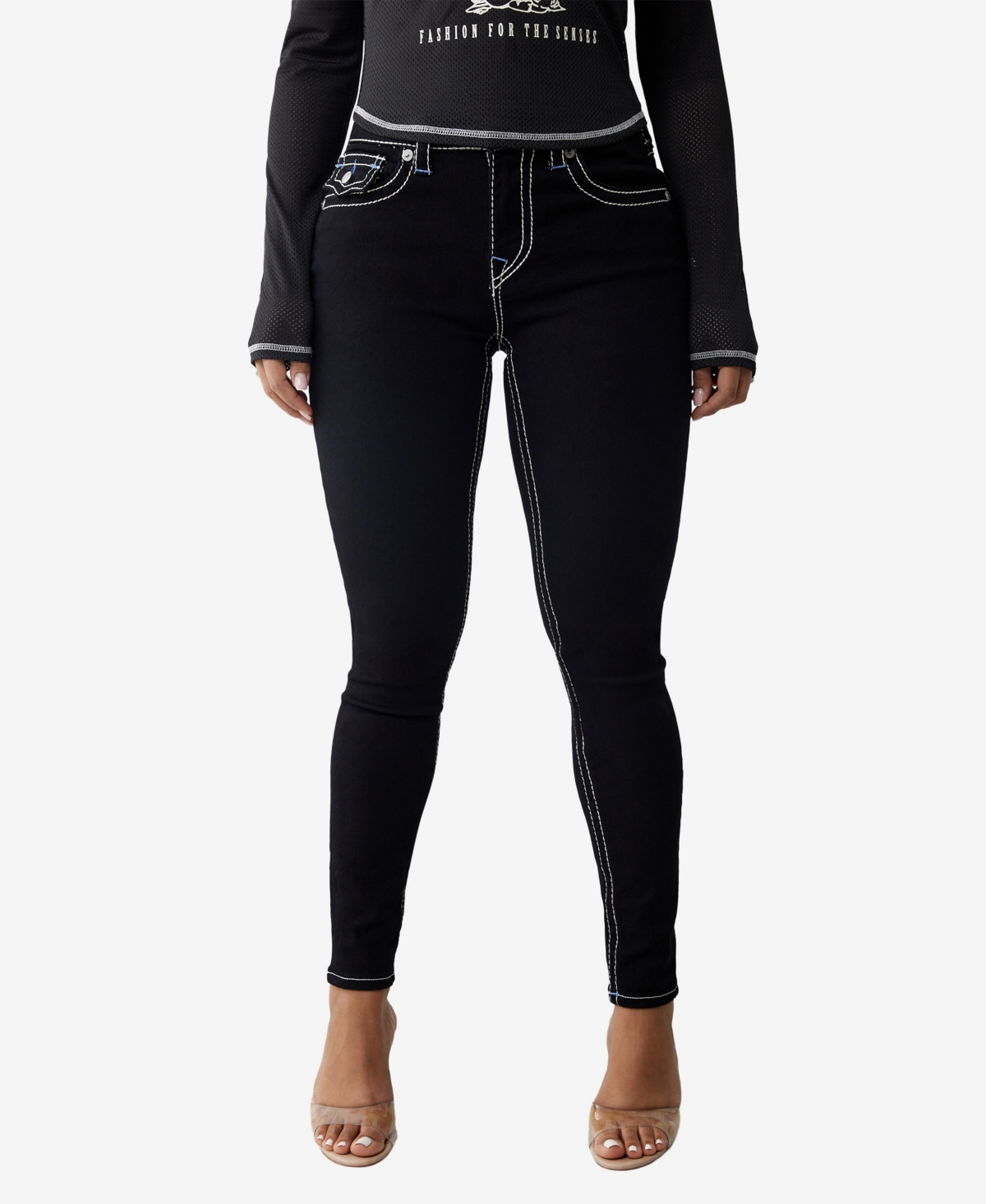TRUE RELIGION WOMEN'S JENNIE BIG T SKINNY FLAP JEANS 