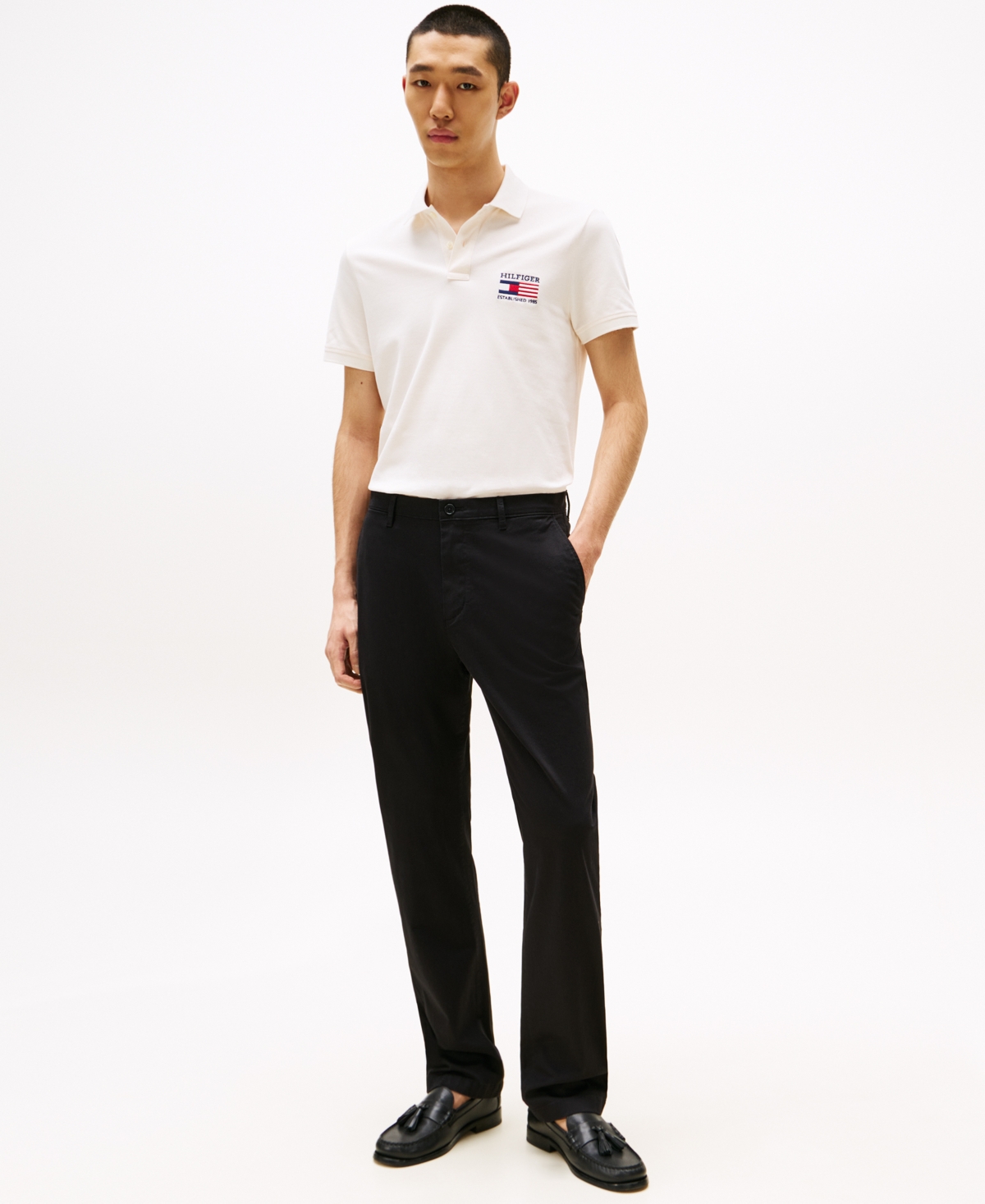 Tommy Hilfiger Regular Fit Embroidered Flag Pique Polo