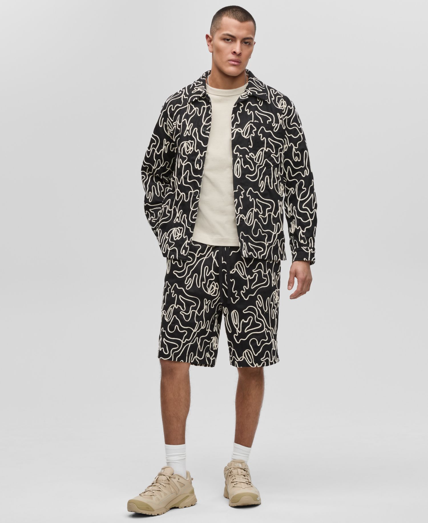 Men's Floral Embroidered Shorts