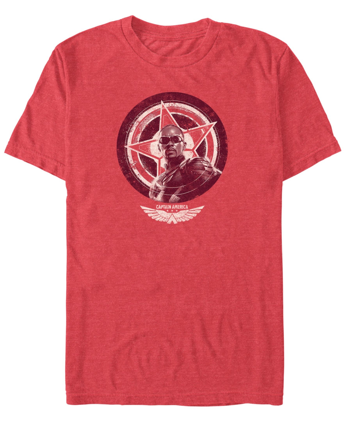 Men's Shield Face Short Sleeve T-Shirt - Red heather