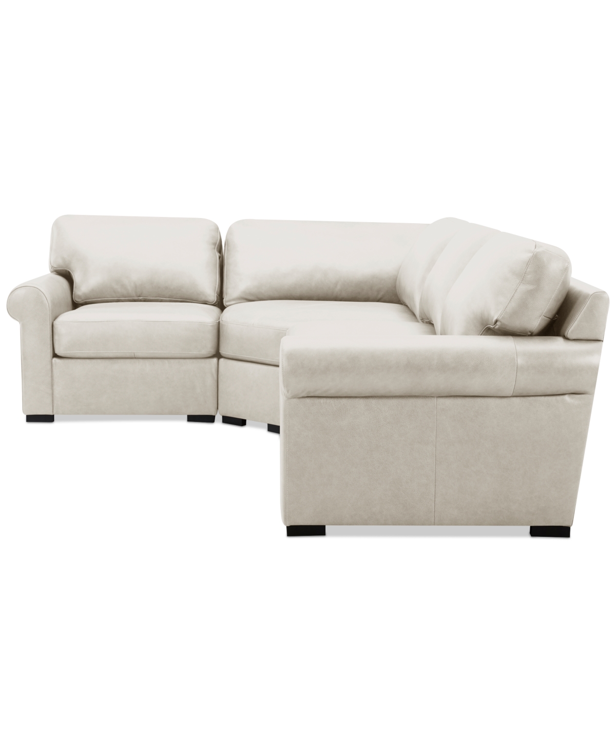 Macy's Radley Roll Arm 117" 4-pc. Leather Wedge Corner L Sectional, Exclusively At