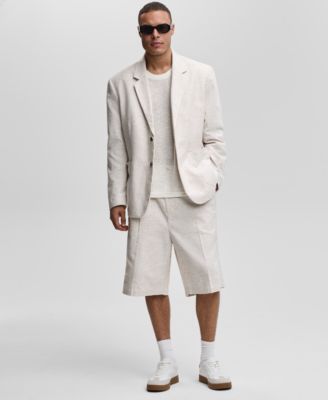 Mens Relaxed Fit Speckled Textured Blazer Shorts Exclusively At Macys