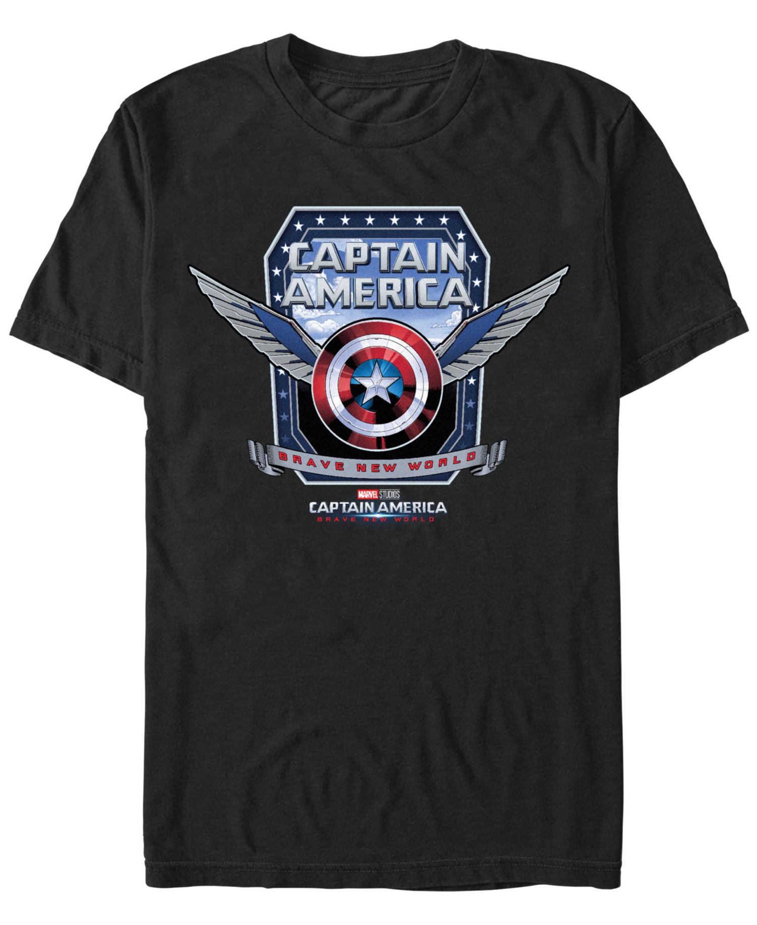 Men's Captain America Shield Wings Short Sleeve T-Shirt