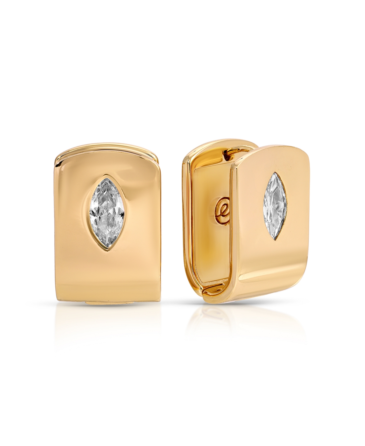 Ettika Marquise Crystal Huggie Earrings In Gold