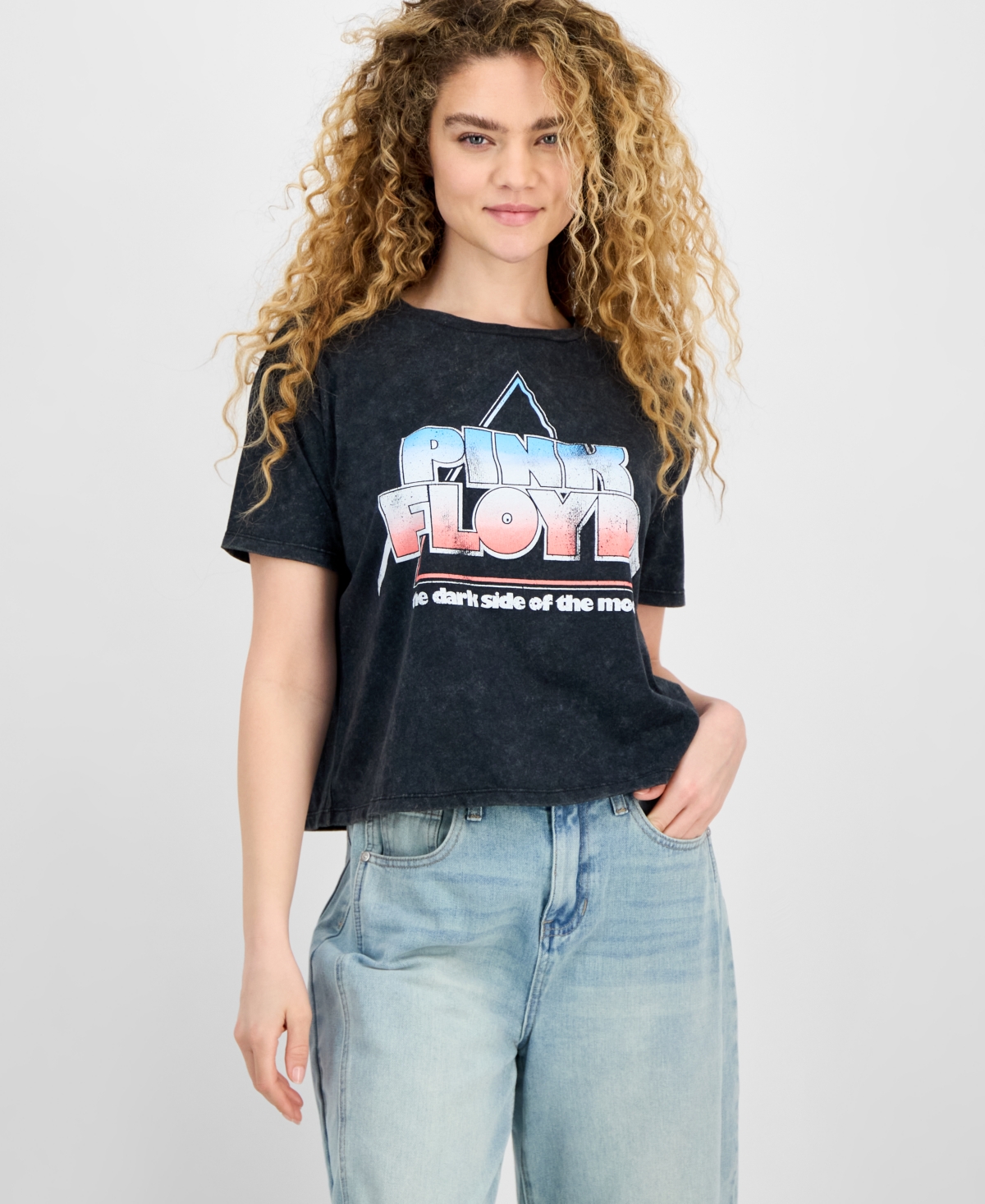 Juniors' Pink Floyd Graphic T-Shirt - Black