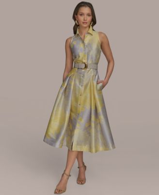 Women's Printed Fit & Flare Shirt Dress