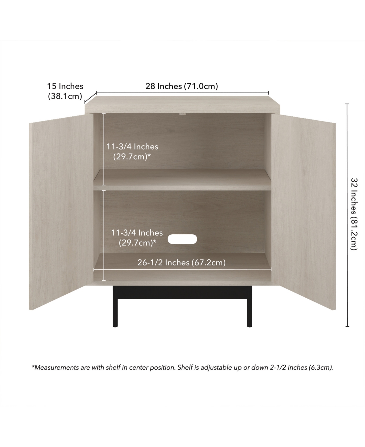 Hudson & Canal 28" Whitman Wide Rectangular Accent Cabinet In Alder White