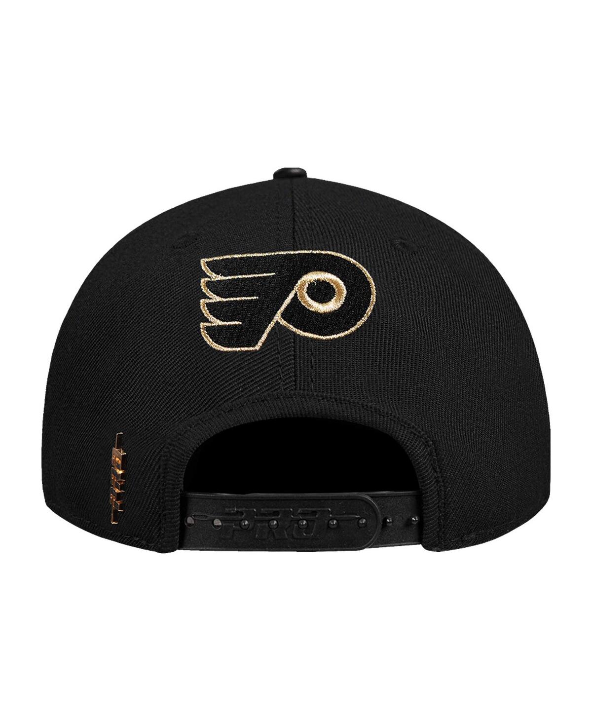 Shop Pro Standard Men's Black Philadelphia Flyers Metallic Logo Pinch Front Adjustable Hat