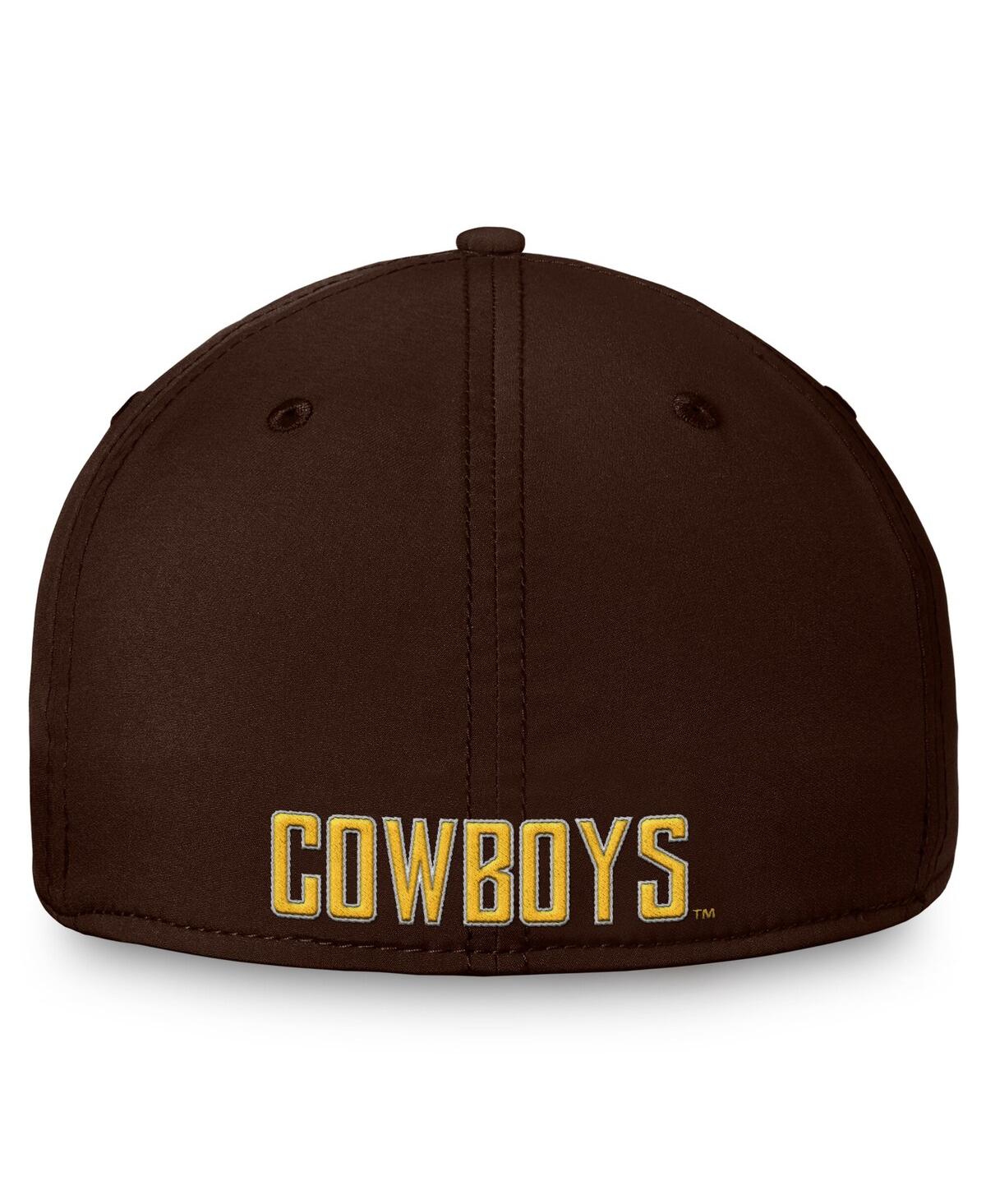 TOP OF THE WORLD MEN'S BROWN WYOMING COWBOYS REFLEX FITTED HAT 