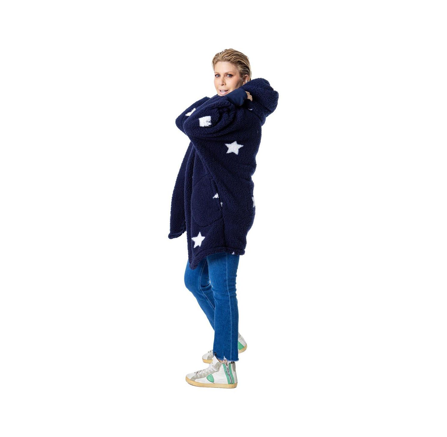 Women's Navy 2025 NBA All-Star Game Lounger Open-Front Sweater
