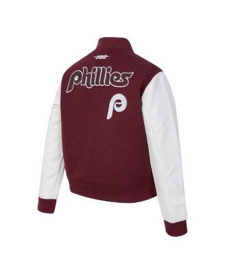 Women's Burgundy Philadelphia Phillies Game Day Classics Wool Varsity Jacket