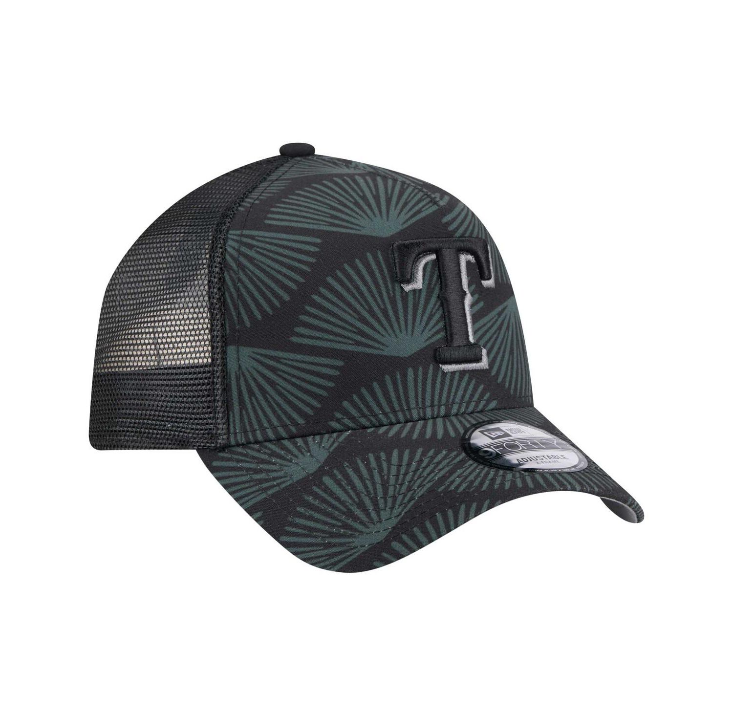 Men's Black Texas Rangers 9FORTY A-Frame Trucker Adjustable Hat