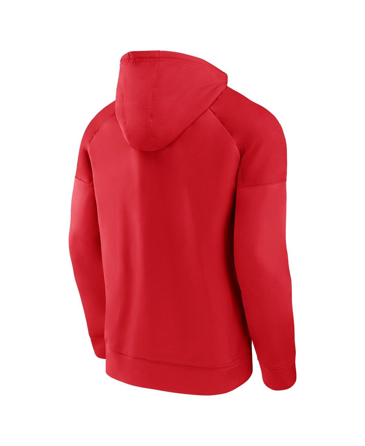 Fanatics Men's Red Detroit Red Wings Iconic Defender Raglan Pullover Hoodie In Red