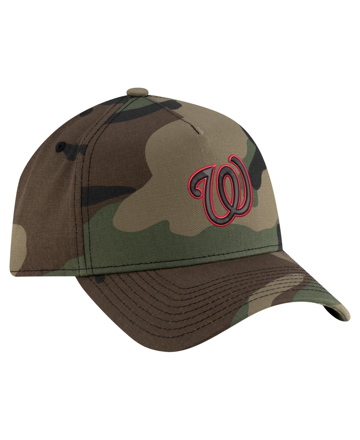 New Era Men's Camo Washington Nationals Woodland Team Pop 9forty A-frame Adjustable Hat In Camo