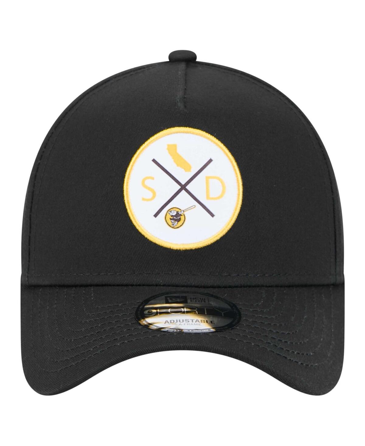 New Era Men's Black San Diego Padres 9forty A-frame Adjustable Hat In Black