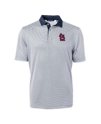 Men's Navy/White St. Louis Cardinals Virtue Eco Pique Micro Stripe Polo Shirt