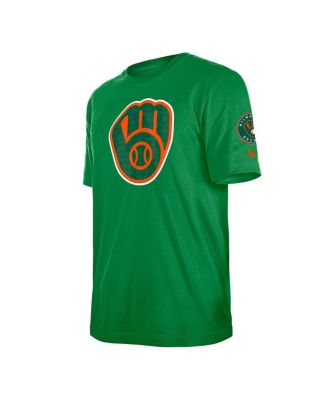 Men's Kelly Green Milwaukee Brewers St. Patrick's Day Shamrock Fill T-Shirt