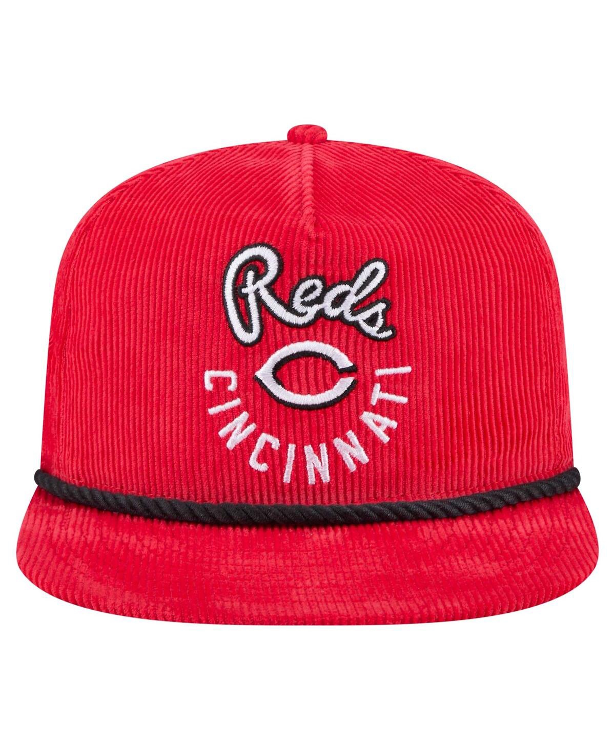 New Era Men's Red Cincinnati Reds Full Circle Corduroy Golfer Adjustable Hat In Red