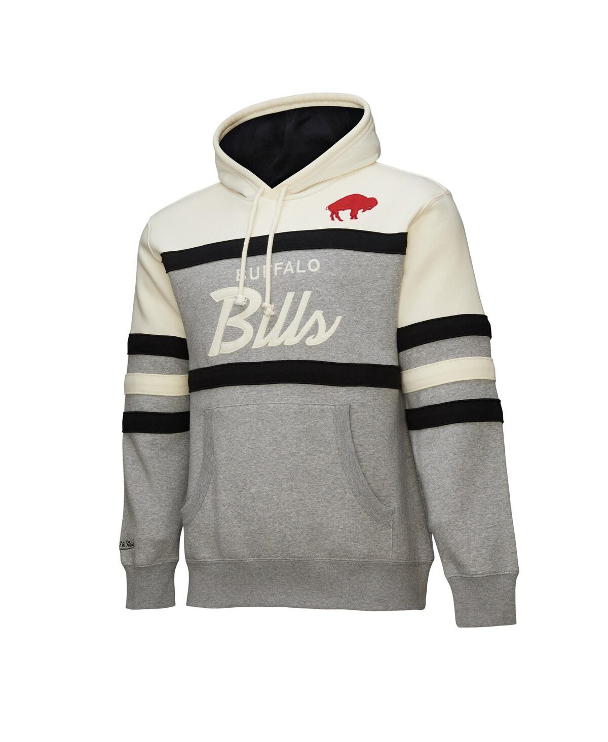 Mitchell & Ness Men's Heather Gray Buffalo Bills Head Coach Vintage Logo Pullover Hoodie In Heather Gray