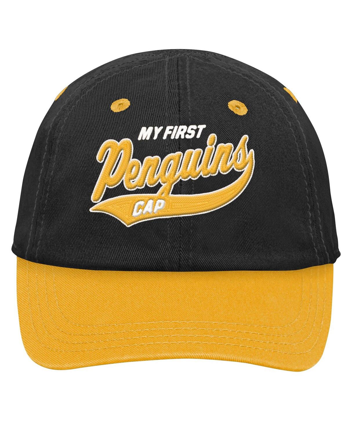 Outerstuff Baby Boys And Girls Black Pittsburgh Penguins My First Tail Sweep Slouch Flex Hat In Black