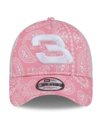 Men's Pink Austin Dillon 9FORTY A-Frame Trucker Paisley Adjustable Hat