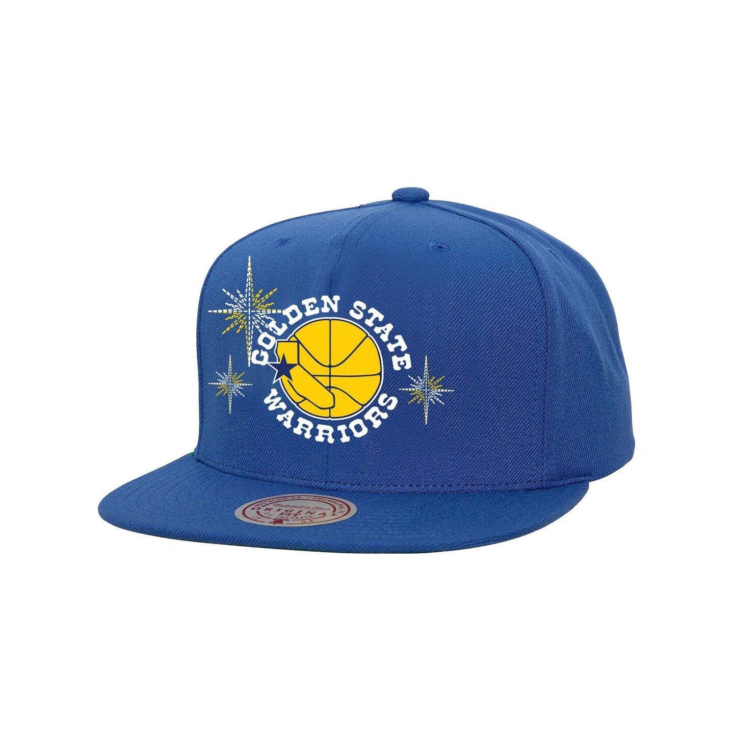 Мужская кепка Mitchell & Ness Royal Golden State Warriors Starlight Snapback Hat — фото 1